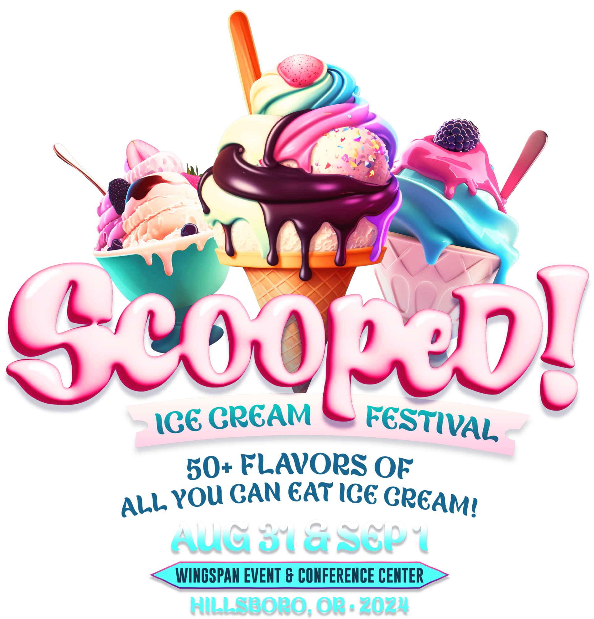 Scooped!™ All-You-Can-Eat Ice Cream Festival Logo