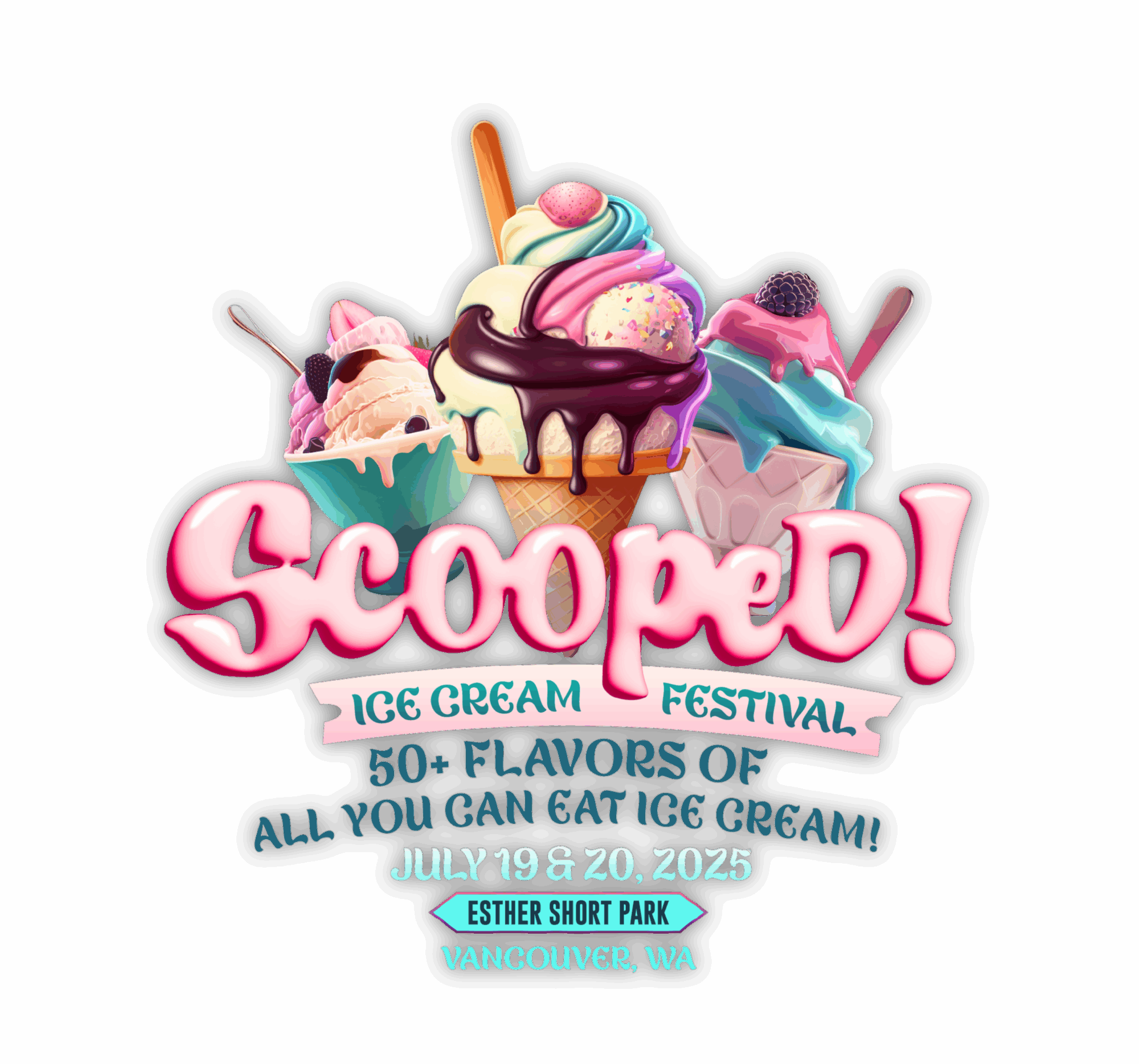 Scooped!™ All-You-Can-Eat Ice Cream Festival Logo