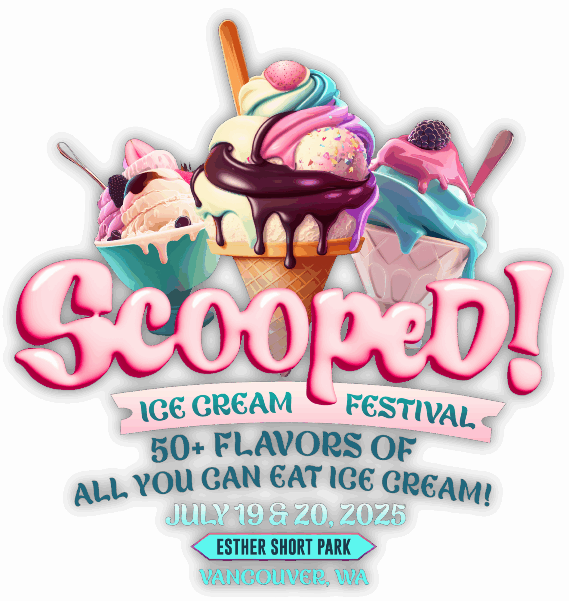 Scooped!™ All-You-Can-Eat Ice Cream Festival Logo